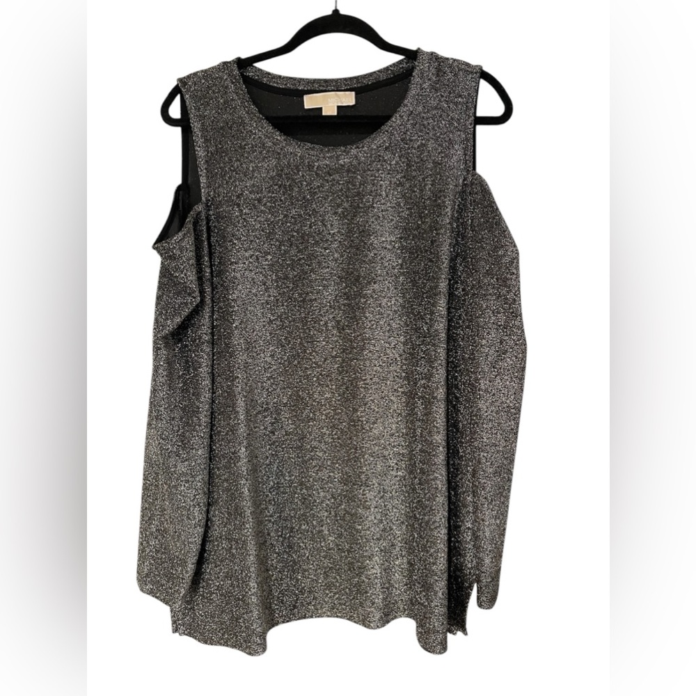 Michael Kors Glitter Cold Shoulder Top